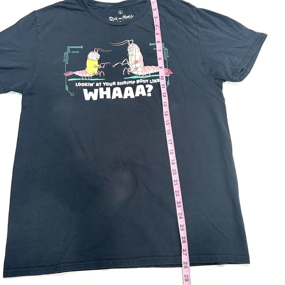Adult Swim Rick and Morty Shrimp Body Like Whaaa? Black Graphic T-shirt - Picture 7 of 7